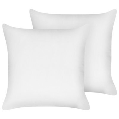 Beliani Set Of 2 Pillows Triglav Low Polyester 80 X 80 Cm White - image 1