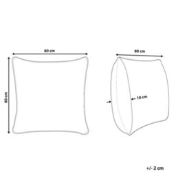 Beliani Set Of 2 Pillows Triglav Low Polyester 80 X 80 Cm White - thumbnail 3