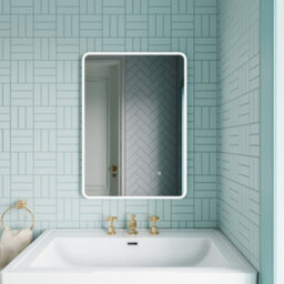 Balterley Talke Soft Square Led Illuminated Touch Sensor Mirror With Demister, 700mm X 500mm - thumbnail 2