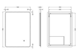 Balterley Talke Soft Square Led Illuminated Touch Sensor Mirror With Demister, 700mm X 500mm - thumbnail 4