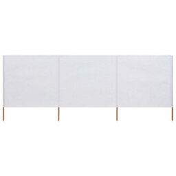 Berkfield 3-Panel Wind Screen Fabric 400X80 Cm Sand White
