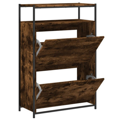 Berkfield Durable Shoe Cabinet Smoked Oak 75X34X112 Engineered Wood