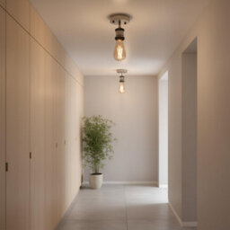 Industrial Retro Flush Mount Single Head Fully Earth Ceiling Light Satin Nickel E27 Lamp Holder Sconce Pendent Set - thumbnail 5