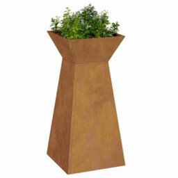 Berkfield Garden Pillar Planter With Bowl 35X35X73 Cm Weathering Steel - thumbnail 3