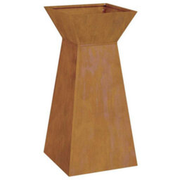 Berkfield Garden Pillar Planter With Bowl 35X35X73 Cm Weathering Steel - thumbnail 5