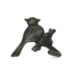 Oakcrafts - Antique Cast Iron Bird On Branch Single Coat Hook - 120mm - thumbnail 5