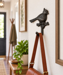 Oakcrafts - Antique Cast Iron Bird On Branch Single Coat Hook - 120mm - thumbnail 1