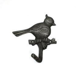 Oakcrafts - Antique Cast Iron Bird On Branch Single Coat Hook - 120mm - thumbnail 2