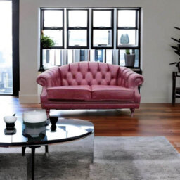 Chesterfield 2 Seater Old English Burgandy Leather Sofa Settee Bespoke In Victoria Style - thumbnail 3