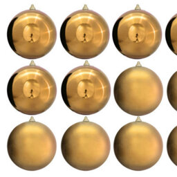 Christmas Tree World 20Cm Gold Bauble Set Shiny/matt (12 Pc) - thumbnail 3