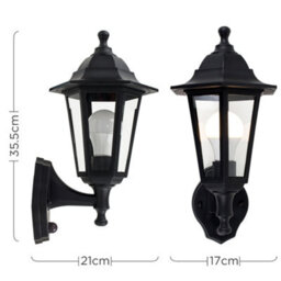 Valuelights Mayfair Traditional Style Black Outdoor Security Dusk To Dawn Ip44 Rated Wall Light Lantern - thumbnail 7