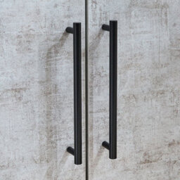 Homestylestore 810mm Concrete Grey Floorstanding Bathroom Vanity Unit And Black T Bar Handle - thumbnail 3