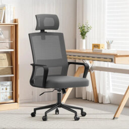 Dark Gray Mesh Office Ergonomic Chair Swivel Lift Computer Desk Adjustable Height - thumbnail 3