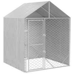 Berkfield Durable Outdoor Dog Kennel With Roof Silver 2X2X2.5 M Galvanised Steel
