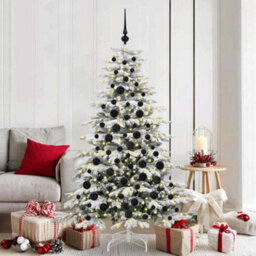 Vidaxl Christmas Bauble Set With 300 Leds 120 Pcs Black Plastic - thumbnail 1