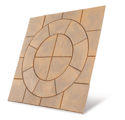 Chalice Circle Patio Kit 3.24M2 Honey Brown - Bowland Stone - Garden Paving Feature Kit - image 1