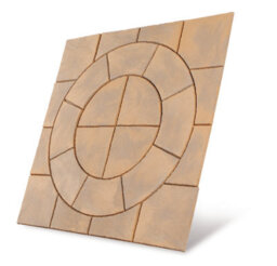 Chalice Circle Patio Kit 3.24M2 Honey Brown - Bowland Stone - Garden Paving Feature Kit - thumbnail 1
