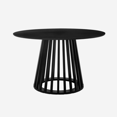Sweeek - 4-Seater Wooden-Effect Dining Table With Spruce Legs Black 120X120X75 Cm - Clara - image 1