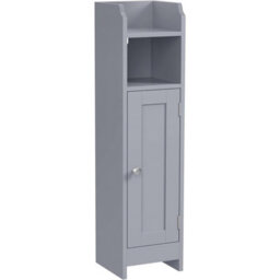 Songmics Slim Bathroom Floor Storage Cabinet, Freestanding Bathroom Storage Unit, Narrow Bathroom Storage Cabinet, Dove Grey - thumbnail 8