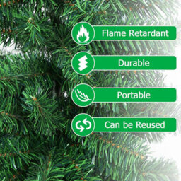 Shatchi 4Ft Green Artificial Christmas Traditional Realistic Natural Branches Canadian Pine Tips Xmas Tree - thumbnail 2
