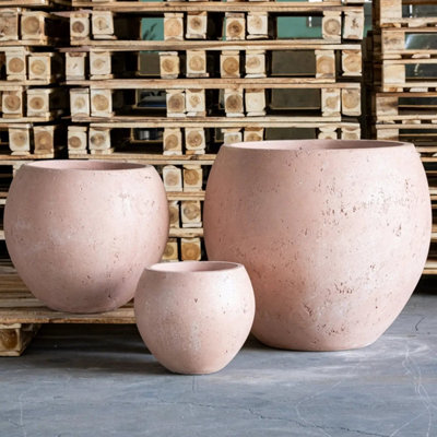 Jōbū Jobu Home - 70Cm Xl Sphere Planter For Outdoor Shrubs - 207L Orbello - Blushstone (Blush Beige Peach Tones) - image 1