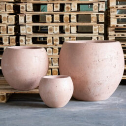 Jōbū Jobu Home - 70Cm Xl Sphere Planter For Outdoor Shrubs - 207L Orbello - Blushstone (Blush Beige Peach Tones)
