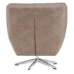 Orsina Faux Brown Leather Armchair With Swivel Base,accent Chair With Button Tufted Backrest,metallic Reading Seat - thumbnail 5