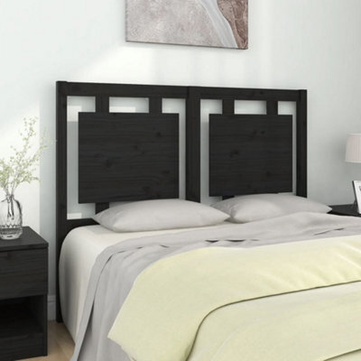 Walplus Bed Headboard Black 125.5X4X100 Cm Solid Pine Wood - image 1