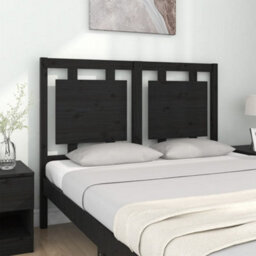 Walplus Bed Headboard Black 125.5X4X100 Cm Solid Pine Wood - thumbnail 3