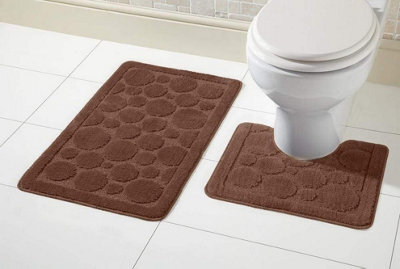 Cali Bath Mat Set In Chocolate