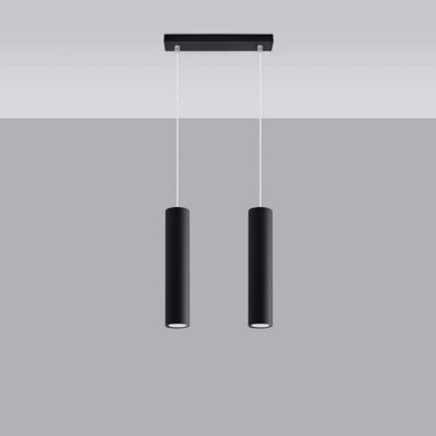 Sollux Lighting Lagos Steel Black 2 Light Classic Pendant Ceiling Light - image 1