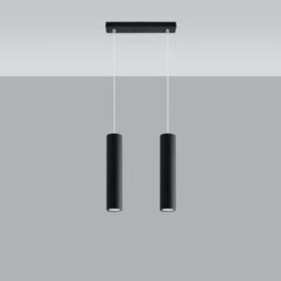 Sollux Lighting Lagos Steel Black 2 Light Classic Pendant Ceiling Light - thumbnail 1