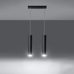 Sollux Lighting Lagos Steel Black 2 Light Classic Pendant Ceiling Light - thumbnail 2
