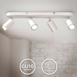 B.k.licht White 4 Way Ceiling Light Gu10 Lamp Metal Kitchen Hallway - thumbnail 2