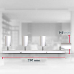 B.k.licht White 4 Way Ceiling Light Gu10 Lamp Metal Kitchen Hallway - thumbnail 5