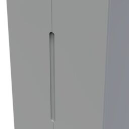 Messina Ready Assembled Modern Matt Grey 2 Drawer Tall Double Wardrobe (H)1970mm (W)770mm (D)530mm - thumbnail 3