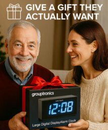 Grouptronics Denver Gtcr-T1M Black Large Digit Digital Alarm Clock Radio With Customizable Brightness And Fm - thumbnail 7