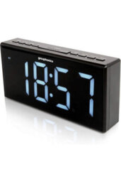 Grouptronics Denver Gtcr-T1M Black Large Digit Digital Alarm Clock Radio With Customizable Brightness And Fm