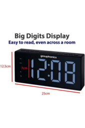 Grouptronics Denver Gtcr-T1M Black Large Digit Digital Alarm Clock Radio With Customizable Brightness And Fm - thumbnail 3