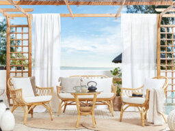 Beliani Garden Lounge Set With Table 4 Seater Sibari Rattan Natural - thumbnail 2