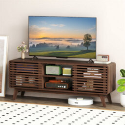 Entertainment Center Tv Stand With Sliding Doors - thumbnail 1