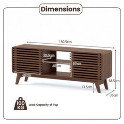 Entertainment Center Tv Stand With Sliding Doors - thumbnail 2