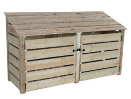 Arbor Garden Solutions Slatted Wooden Log Store With Door W-227Cm, H-126Cm, D-88Cm - Natural (Light Green) Finish - thumbnail 5