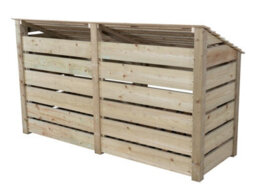Arbor Garden Solutions Slatted Wooden Log Store With Door W-227Cm, H-126Cm, D-88Cm - Natural (Light Green) Finish - thumbnail 2