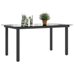 Walplus Garden Table Black 150X90X74 Cm Aluminium And Glass - thumbnail 3