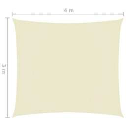 Berkfield Sunshade Sail Oxford Fabric Rectangular 3X4 M Cream - thumbnail 6