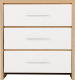 Seconique Seville Oak And White Finish 3 Drawer Chest - thumbnail 3