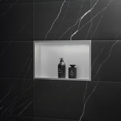 Recessed Bathroom Shelf Rea 2 30X45X10 Brush Steel - image 1