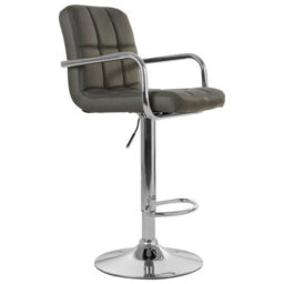 Orsina Grey Velvet Bar Chair, Comfortable Seating Breakfast Bar Chair, Footrest Living Bar Chair Kitchen - thumbnail 2