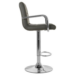 Orsina Grey Velvet Bar Chair, Comfortable Seating Breakfast Bar Chair, Footrest Living Bar Chair Kitchen - thumbnail 3